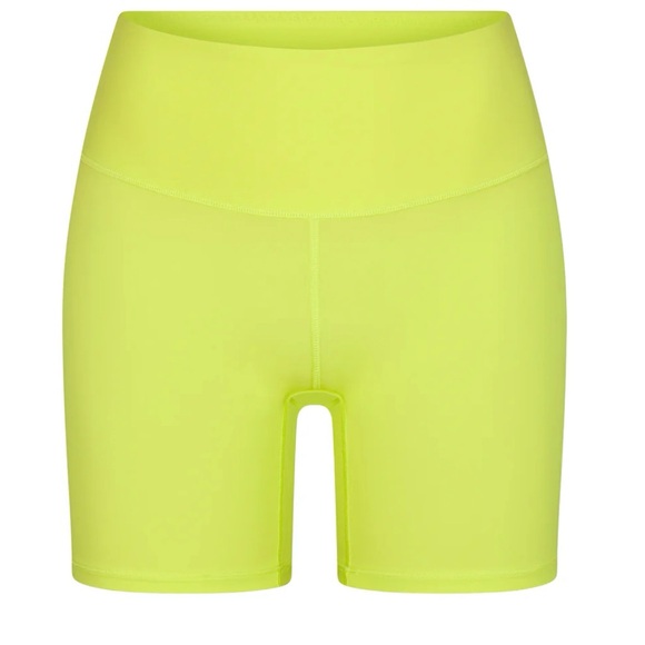 Skims Womens High Waisted Shorts 2-Ply Band Stretch Pull On Yellow Size M - Picture 4 of 4